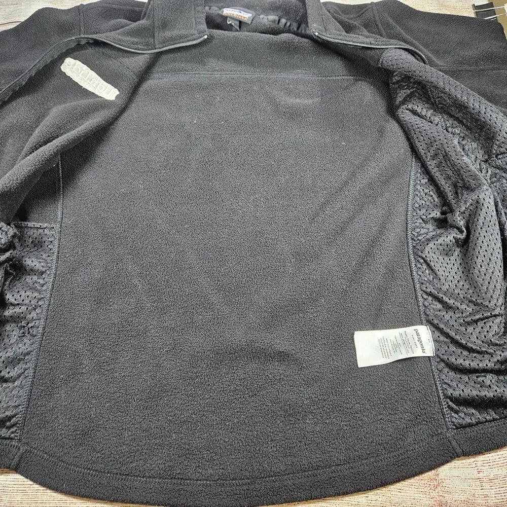 Patagonia Synchilla Men's Black L Full Zip Fleece Sweatshirt Jacket *Embroidered